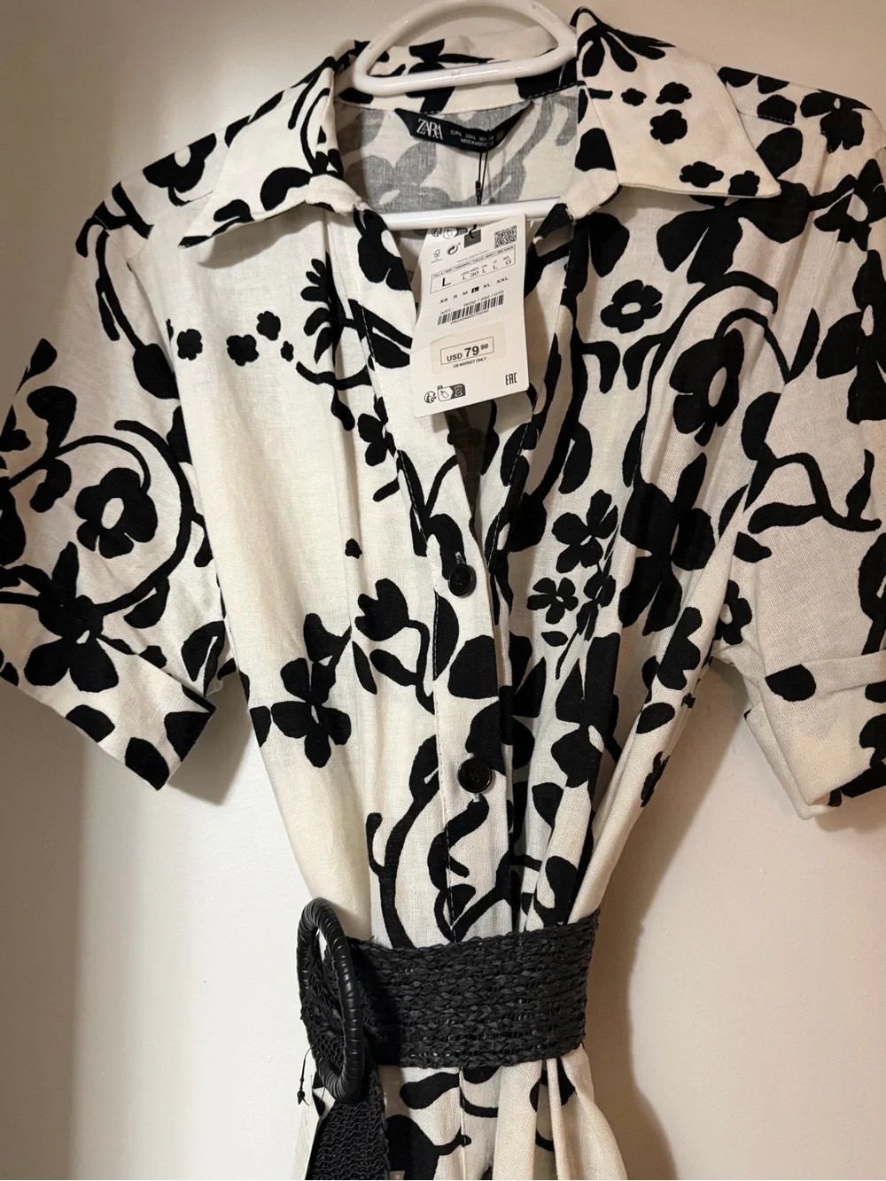 Zara Linen Blend Shirtdress (Large)